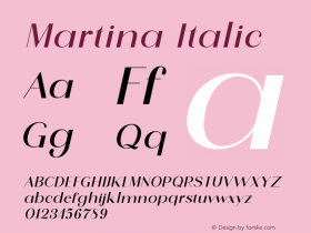 Martina-Italic Version 1.000图片样张