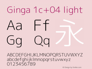 Ginga 1c+04 light  Font Sample