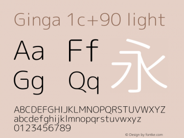 Ginga 1c+90 light  Font Sample