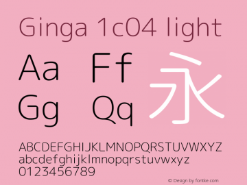 Ginga 1c04 light  Font Sample