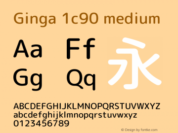 Ginga 1c90 medium  Font Sample