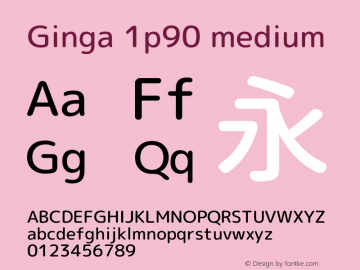 Ginga 1p90 medium  Font Sample