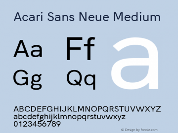 Acari Sans Neue Medium Version 1.045;June 16, 2019;FontCreator 11.5.0.2425 64-bit; ttfautohint (v1.8.3)图片样张
