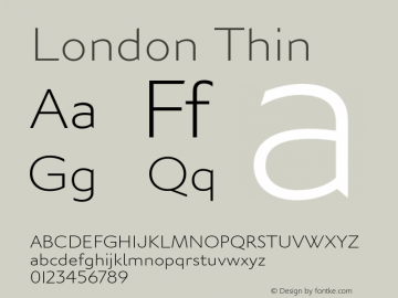 London-Thin Version 1.200;PS 1.200;hotconv 1.0.88;makeotf.lib2.5.647800图片样张