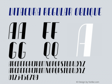 VitacuraRegularOblique Version 1.000;hotconv 1.0.109;makeotfexe 2.5.65596;YWFTv17 Font Sample