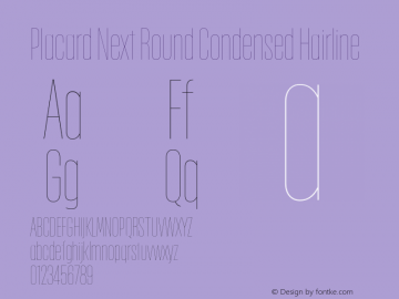 Placard Next Round Cn Hairline Version 1.00, build 21, s3 Font Sample