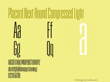 Placard Next Round Comp Light Version 1.00, build 21, s3 Font Sample