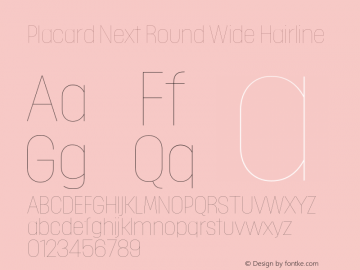 Placard Next Round Wd Hairline Version 1.00, build 21, s3 Font Sample