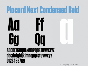 Placard Next Cond Bold Version 1.10, build 16, s3图片样张