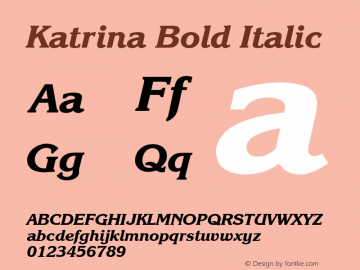 Katrina Bold Italic Rev. 002.001图片样张