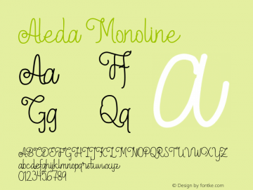 Aleda Monoline Version 1.002;Fontself Maker 3.1.2 Font Sample