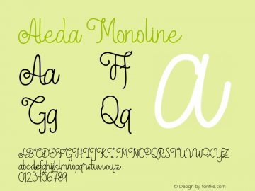 Aleda Monoline Version 1.002;Fontself Maker 3.1.2图片样张