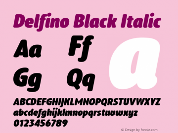 Delfino Black Italic Version 1.000;hotconv 1.0.109;makeotfexe 2.5.65596;YWFTv17图片样张