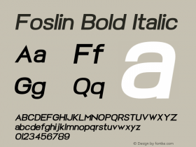 Foslin Bold Italic Version 1.000;PS 001.000;hotconv 1.0.88;makeotf.lib2.5.64775图片样张