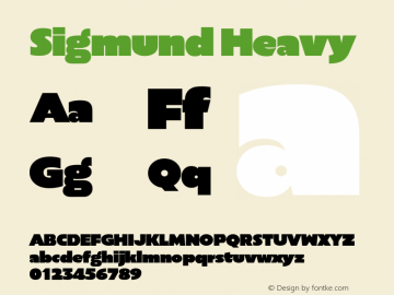 SigmundHeavy Version 1.000;PS 001.000;hotconv 1.0.88;makeotf.lib2.5.64775;YWFTv17 Font Sample