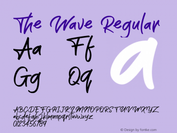 The Wave Version 1.00;June 13, 2019;FontCreator 11.5.0.2430 64-bit Font Sample