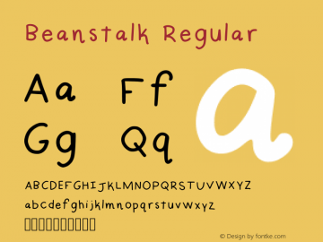 Beanstalk Regular Version 001.001 Font Sample