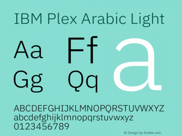 IBM Plex Arabic Light Version 1.0 Font Sample