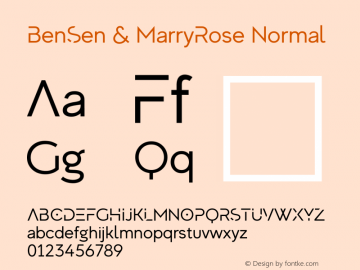 BenSen & MarryRose Normal Version 1.00;June 18, 2019;FontCreator 12.0.0.2539 32-bit Font Sample