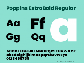 Poppins ExtraBold Version 3.010;PS 1.000;hotconv 16.6.54;makeotf.lib2.5.65590图片样张