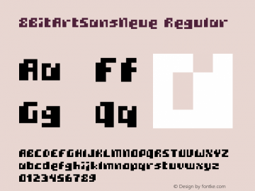 8BitArtSansNeue Version 1.0 Font Sample