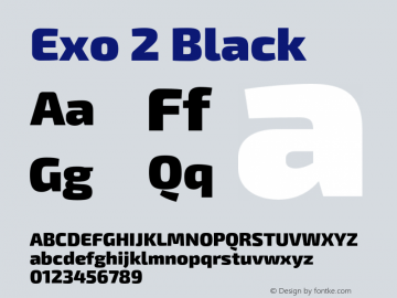 Exo 2 Black Version 1.001;PS 001.001;hotconv 1.0.88;makeotf.lib2.5.64775 Font Sample