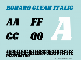 Bonaro Clean Italic Version 1.00;May 23, 2019;FontCreator 11.5.0.2430 64-bit Font Sample