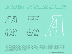 Bonaro Outline Italic Version 1.00;May 23, 2019;FontCreator 11.5.0.2430 64-bit Font Sample