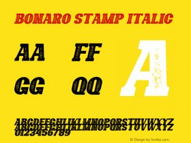 Bonaro Stamp Italic Version 1.00;May 23, 2019;FontCreator 11.5.0.2430 64-bit Font Sample