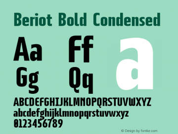 Beriot-BoldCondensed Version 1.000;hotconv 1.0.109;makeotfexe 2.5.65596;YWFTv17 Font Sample