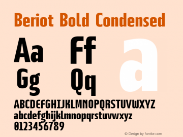 Beriot Bold Condensed Version 1.000;hotconv 1.0.109;makeotfexe 2.5.65596;YWFTv17 Font Sample