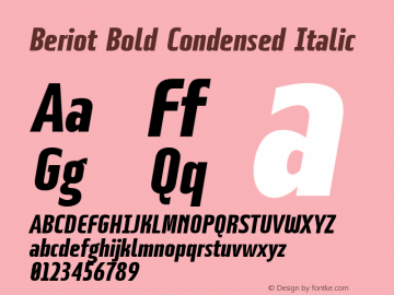 Beriot Bold Condensed Italic Version 1.000;hotconv 1.0.109;makeotfexe 2.5.65596;YWFTv17图片样张