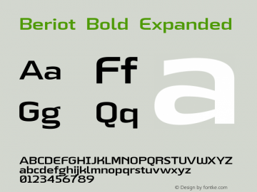 Beriot Bold Expanded Version 1.000;hotconv 1.0.109;makeotfexe 2.5.65596;YWFTv17图片样张