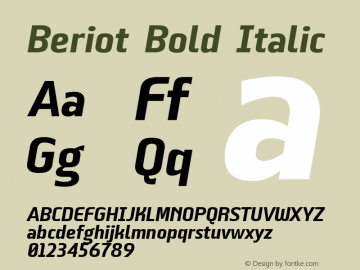 Beriot Bold Italic Version 1.000;hotconv 1.0.109;makeotfexe 2.5.65596;YWFTv17图片样张