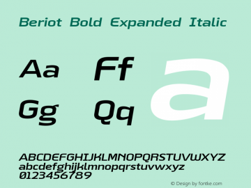 Beriot Bold Expanded Italic Version 1.000;hotconv 1.0.109;makeotfexe 2.5.65596;YWFTv17图片样张