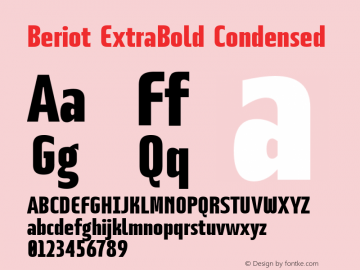 Beriot-ExtraBoldCondensed Version 1.000;hotconv 1.0.109;makeotfexe 2.5.65596;YWFTv17 Font Sample