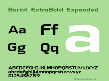 Beriot ExtraBold Expanded Version 1.000;hotconv 1.0.109;makeotfexe 2.5.65596;YWFTv17图片样张