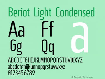 Beriot Light Condensed Version 1.000;hotconv 1.0.109;makeotfexe 2.5.65596;YWFTv17图片样张
