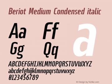 Beriot-MediumCondenseditalic Version 1.000;hotconv 1.0.109;makeotfexe 2.5.65596;YWFTv17图片样张