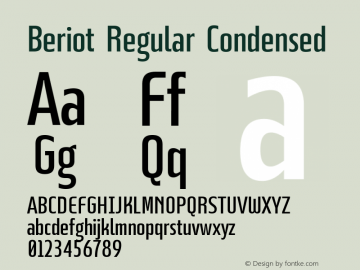 Beriot Regular Condensed Version 1.000;hotconv 1.0.109;makeotfexe 2.5.65596;YWFTv17图片样张