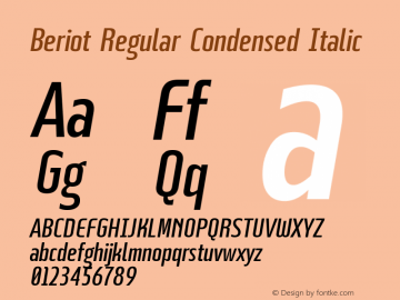 Beriot Regular Condensed Italic Version 1.000;hotconv 1.0.109;makeotfexe 2.5.65596;YWFTv17图片样张