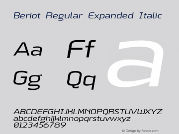 Beriot Regular Expanded Italic Version 1.000;hotconv 1.0.109;makeotfexe 2.5.65596;YWFTv17图片样张