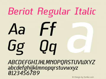 Beriot Regular Italic Version 1.000;hotconv 1.0.109;makeotfexe 2.5.65596;YWFTv17图片样张