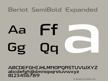 Beriot-SemiBoldExpanded Version 1.000;hotconv 1.0.109;makeotfexe 2.5.65596;YWFTv17图片样张