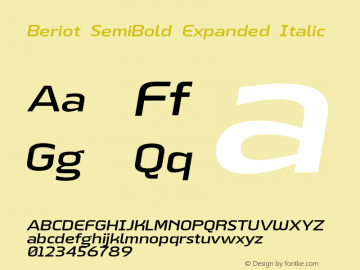 Beriot-SemiBoldExpandedItalic Version 1.000;hotconv 1.0.109;makeotfexe 2.5.65596;YWFTv17图片样张