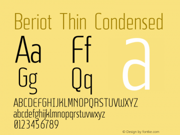 Beriot Thin Condensed Version 1.000;hotconv 1.0.109;makeotfexe 2.5.65596;YWFTv17图片样张