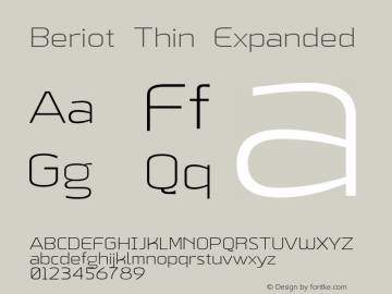 Beriot-ThinExpanded Version 1.000;hotconv 1.0.109;makeotfexe 2.5.65596;YWFTv17 Font Sample