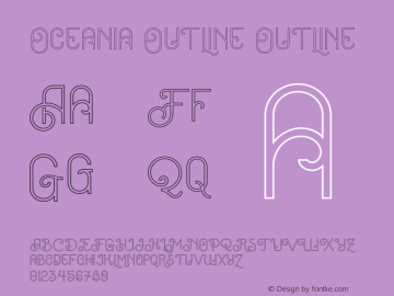 Oceania Outline Version 1.0 Font Sample