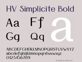 HVSimpliciteBold Version 1.000;hotconv 1.0.109;makeotfexe 2.5.65596;YWFTv17图片样张