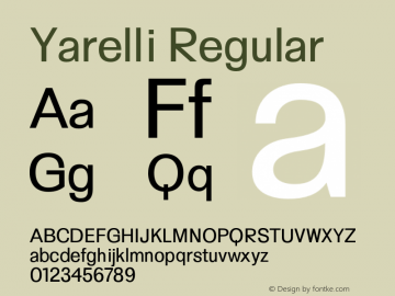 Yarelli-Regular 0.1.0 Font Sample